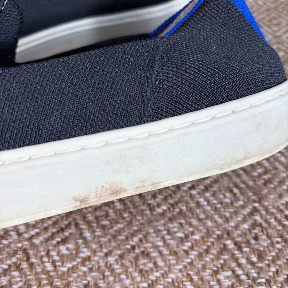 Rothys The Sneaker Black Solid Slip On Knit Shoes Washable Flat Shoes 8 Casual - Picture 7 of 10